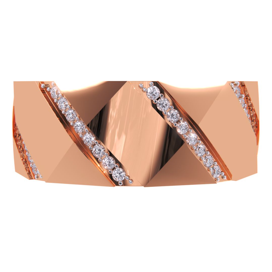 Attractive Diamond Wedding Mens Band